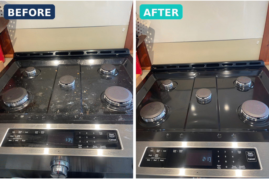 Before and after cleaning result