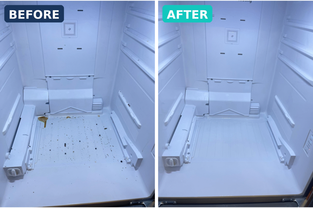 Before and after cleaning result