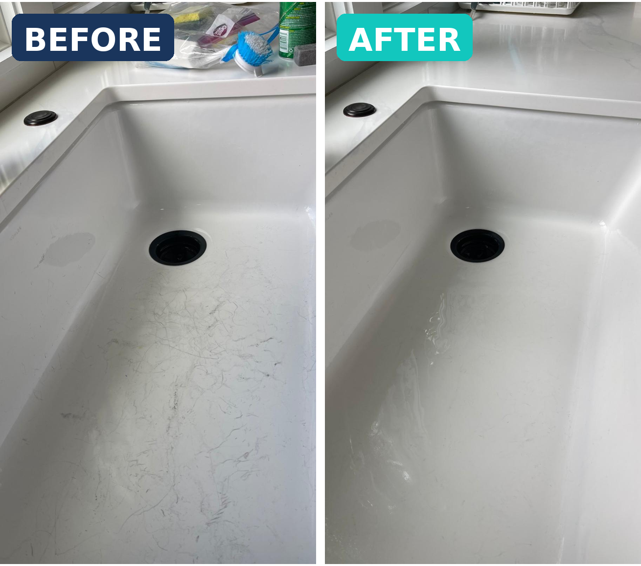 Before and after cleaning result