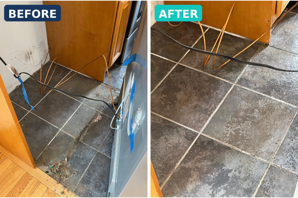 Before and after cleaning result