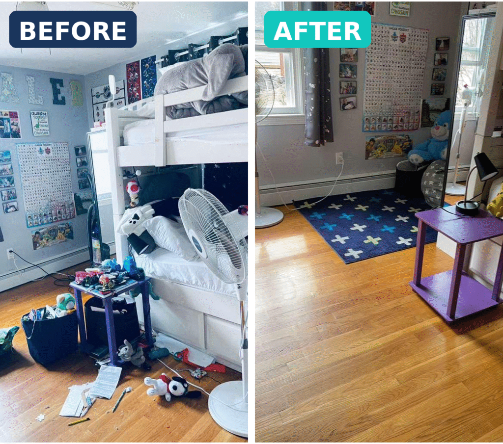 Before and after cleaning result